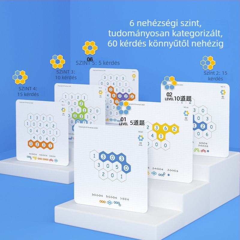 Pinwheel mágneses 3D puzzle méhsejtes mintázattal gyerekeknek 4-6 éveseknek