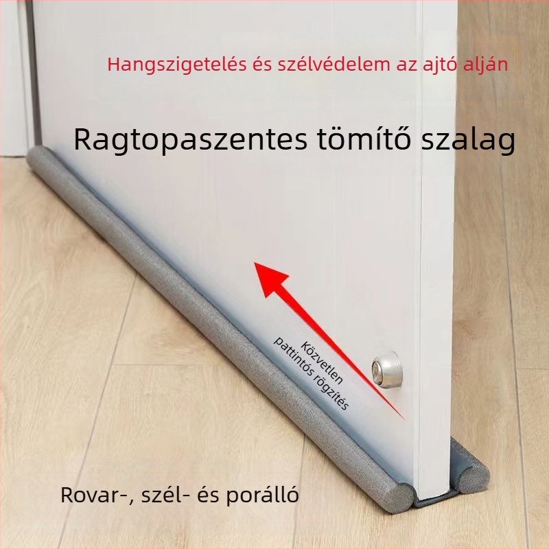 Ajtó alsó szigetelő szalag, öntapadó, hangszigetelő, szél- és vízálló, por- és rovarvédelmet nyújt ajtókhoz és ablakokhoz