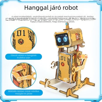 DIY beszédvezérelt oktató robot játék tudományos kísérletekhez - műanyag kivitel, hangfelismerés, Wi-Fi-támogatás, 7-14 éveseknek
