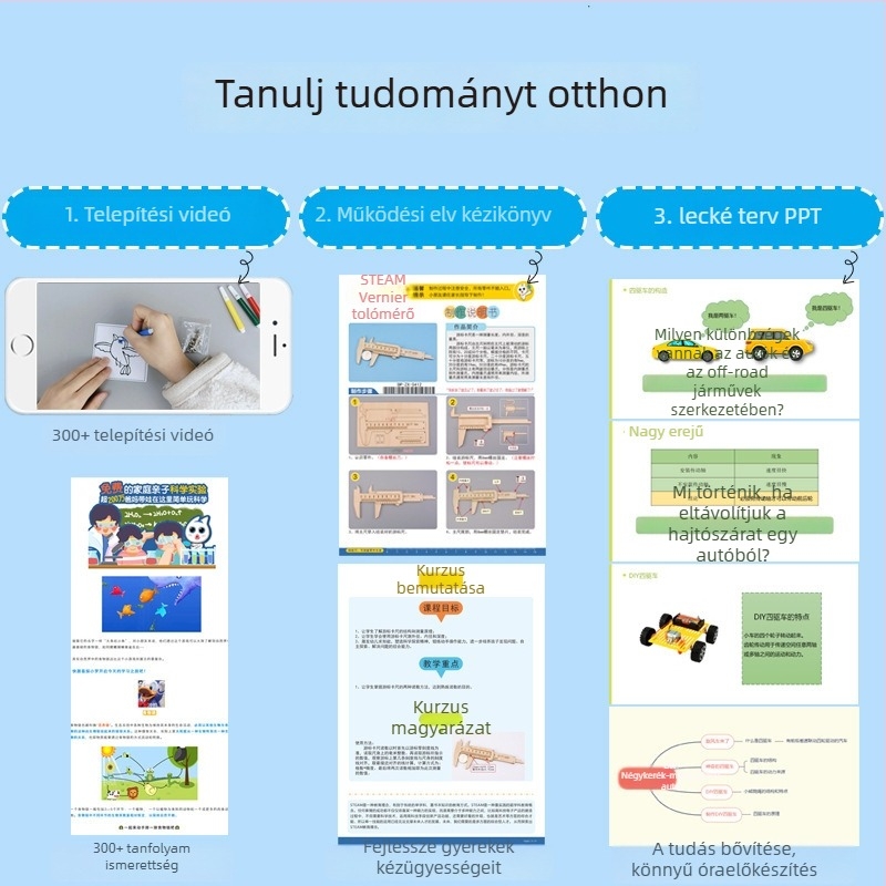 DIY beszédvezérelt oktató robot játék tudományos kísérletekhez - műanyag kivitel, hangfelismerés, Wi-Fi-támogatás, 7-14 éveseknek