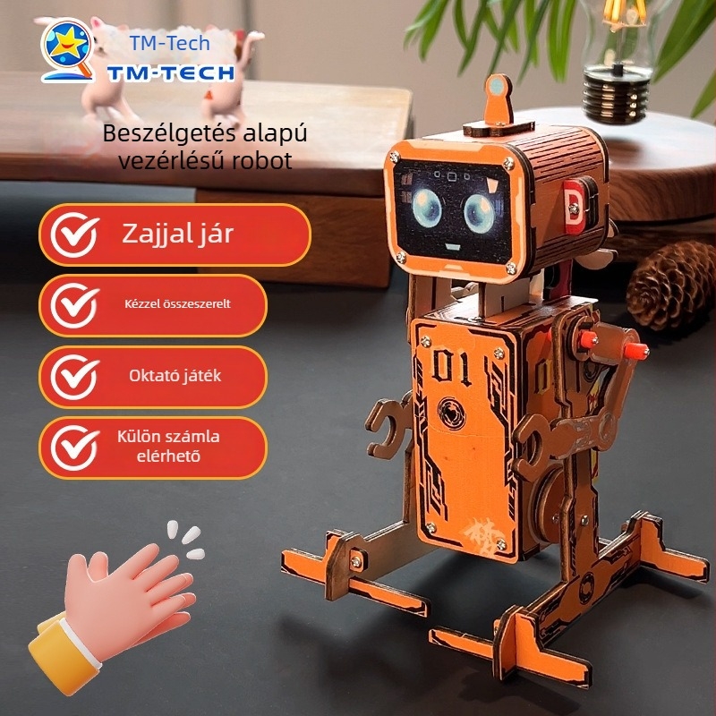 DIY beszédvezérelt oktató robot játék tudományos kísérletekhez - műanyag kivitel, hangfelismerés, Wi-Fi-támogatás, 7-14 éveseknek