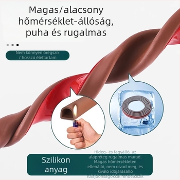 D alakú szilikon öntapadós tömítőszalag ajtókhoz és ablakokhoz – hangszigetelés, ütésállóság, fagytűrés, hőszigetelés, por elleni védelem
