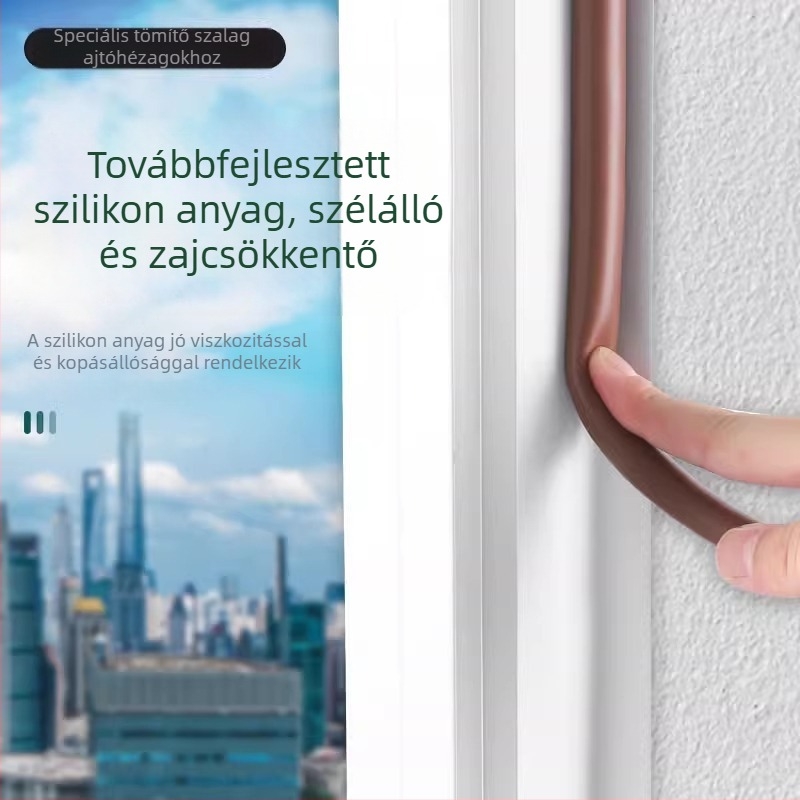 D alakú szilikon öntapadós tömítőszalag ajtókhoz és ablakokhoz – hangszigetelés, ütésállóság, fagytűrés, hőszigetelés, por elleni védelem