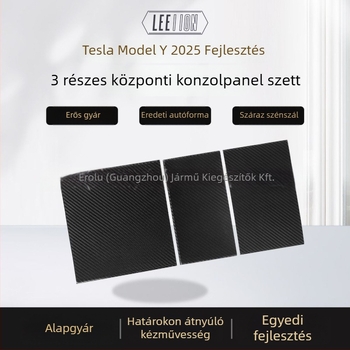 Tesla Model Y központi kezelőpanel, 3-darabos készlet, valódi szénszálas kivitel (Brand: LEEIION; Anyag: Real carbon fiber; Feldolgozás: Vacuum tank integrated dry carbon; Kompatibilis modell: Model Y)