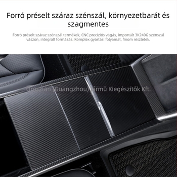 Tesla Model Y központi kezelőpanel, 3-darabos készlet, valódi szénszálas kivitel (Brand: LEEIION; Anyag: Real carbon fiber; Feldolgozás: Vacuum tank integrated dry carbon; Kompatibilis modell: Model Y)