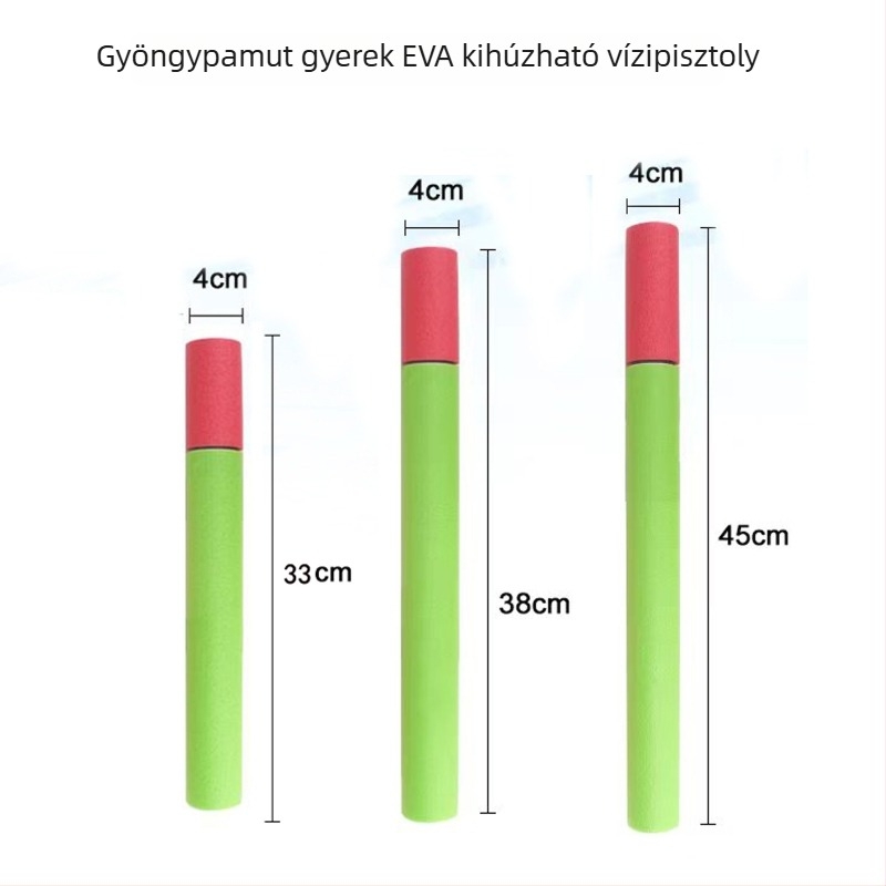 Gyerekeknek készült EVA habból készült vízipisztoly – cső-stílusú kihúzható mechanizmus, habos vízsugár és vízijáték