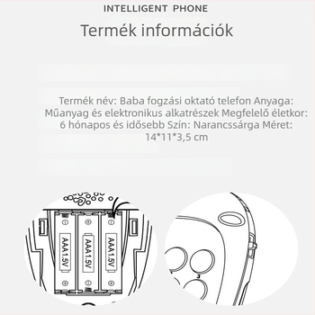 Okos korai oktatási játéktelefon gyerekeknek — érintésre reagáló, zene, műanyag