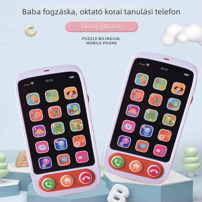 Okos korai oktatási játéktelefon gyerekeknek — érintésre reagáló, zene, műanyag
