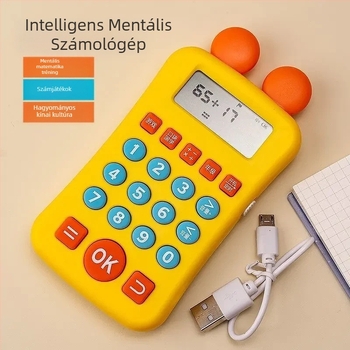 Gyermekek aritmetikai gyakorló készüléke, újratölthető, ABS ház, memória nélküli, 7–14 éveseknek