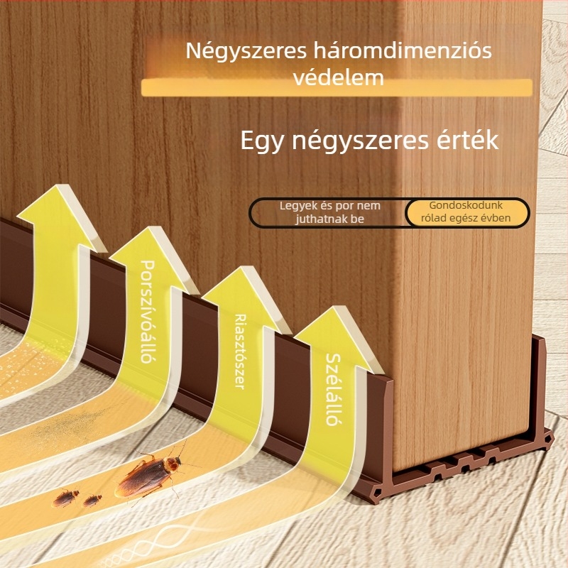 Ajtóhézag-tömítő szalag — kopásálló, szélálló, por- és rovarálló, öntapadós, modell MDMFT-XXX