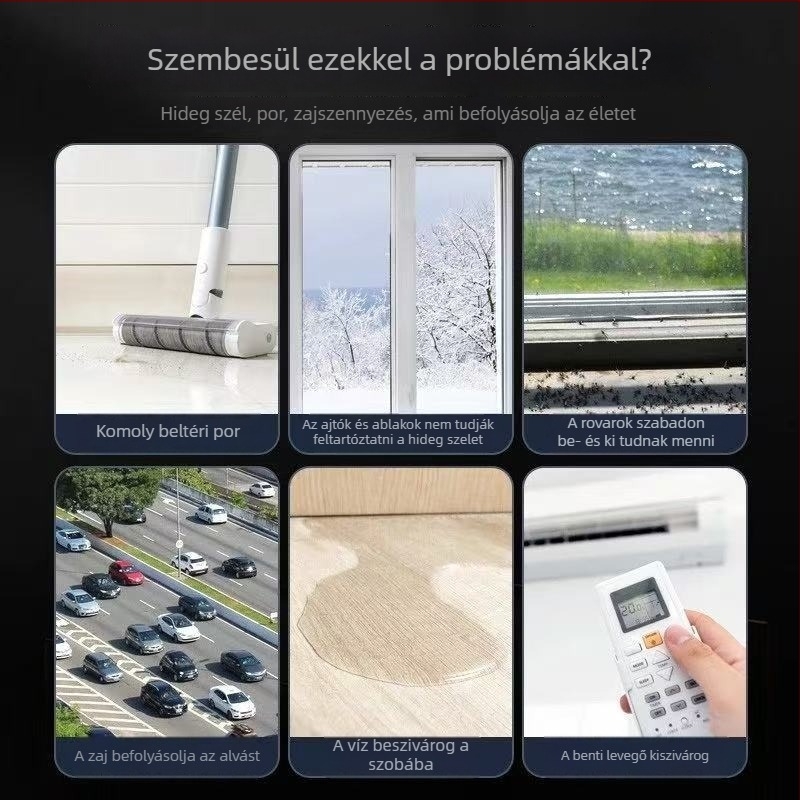 3M többfunkciós gumitömítő szalag, önragasztó, szélálló, hő- és hangszigetelő, ajtókhoz, hűtőajtókhoz, ajtónyílásokhoz és az ajtó alsó részéhez