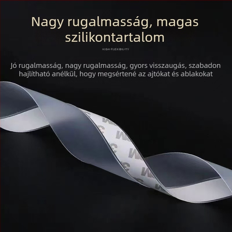 3M többfunkciós gumitömítő szalag, önragasztó, szélálló, hő- és hangszigetelő, ajtókhoz, hűtőajtókhoz, ajtónyílásokhoz és az ajtó alsó részéhez