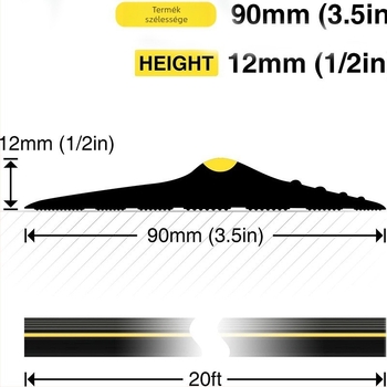 Garázsajtó alsó tömítőszalag, lágy gumi, univerzális küszöb, ajtók és ablakokhoz, vízálló és porálló, Sheng Heng