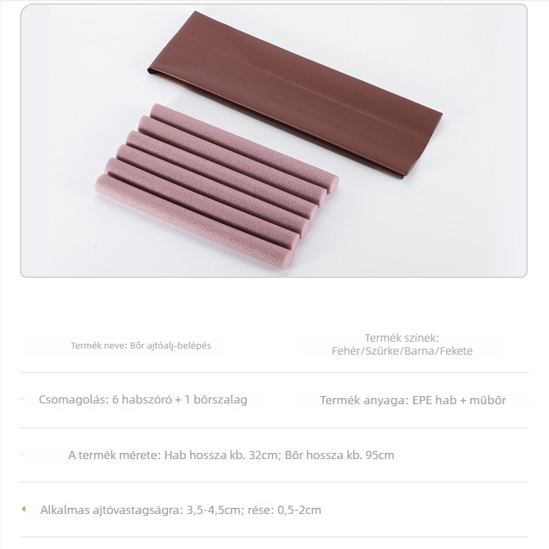Ajtózárszalag a rés tömítéséhez, anti-insect funkcióval, szélálló és hangszigetelő, modern minimalista stílus (logó matricával)