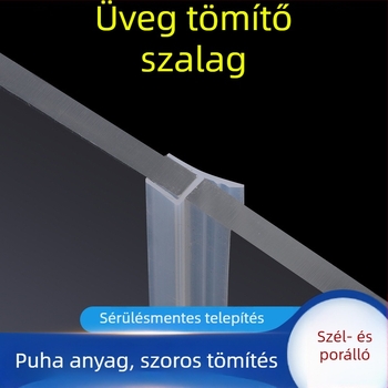 Szilikon tömítő profil keret nélküli üvegajtóhoz fürdőszobai zuhanyzóhoz, H/F/U típus