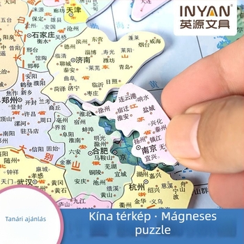 Kínai és a világ mágneses térképe – 3D mágneses kirakó, oktató játék 7–14 éveseknek, EVA anyag