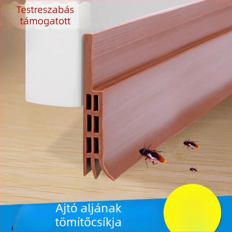 Hat lyukú ajtó alatti tömítő szalag faajtókhoz – hangszigetelés, szél- és porálló, vastagított ragasztócsík, vízálló
