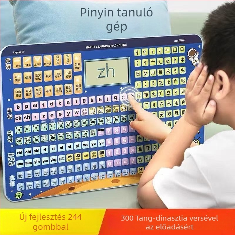 Tang költészet és fonetika tanuló gép, USB tápellátású, műanyagból, 4–6 éveseknek, memória nélkül