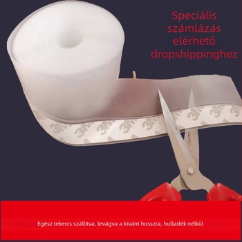 Öntapadós szilikon gumis tömítőszalag üvegajtókhoz és ablakokhoz; magas hőmérséklet-ellenálló, kopásálló és korrózióálló; alkalmas szekrényekhez, ajtókhoz és ablakokhoz.