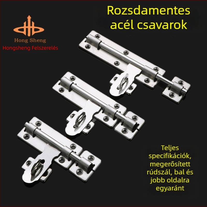 Nagy teherbírású ajtózár – 201 rozsdamentes acélból, fényes felület, modell 005, Long qi márka, új kínai stílus