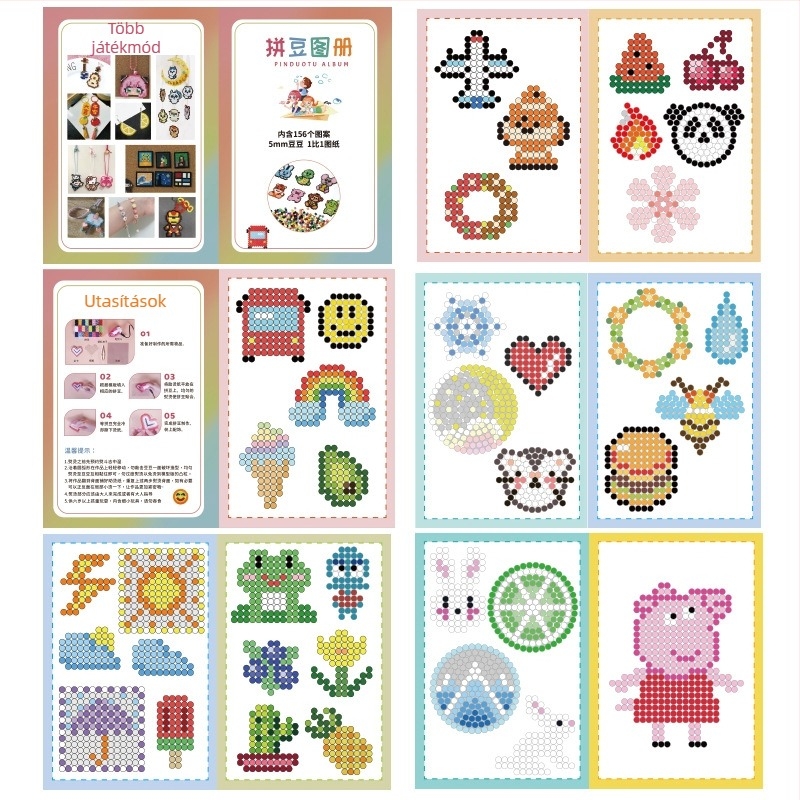 Gyöngyös művészeti album sík puzzlehez, papíralapú, testreszabható a rajzok szerint