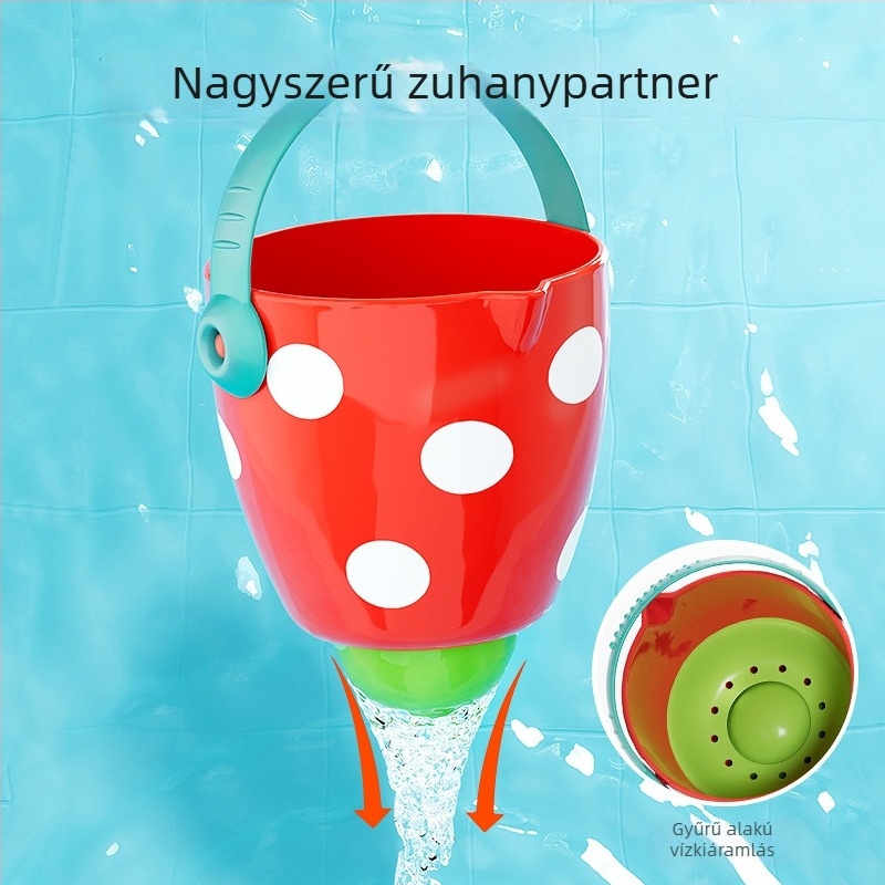 Babafürdető játékok – rajzfilmfigura mini zuhany és színes rétegzett vödrök, műanyagból; 3–6 éveseknek; Márka: Magic fairy tale; 3C kategória: Egyéb játékok 14 éves kor alatt