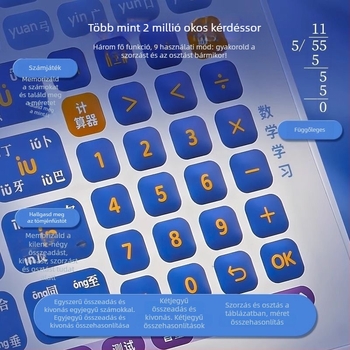 Elsős Pinyin tanulótablet — LCD-képernyő, Li-ion akkumulátor, műanyag ház, belső memória nélkül, 7–14 éveseknek