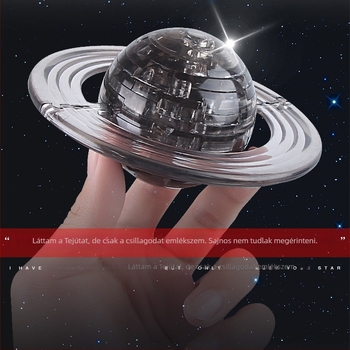 3D Saturn kristályos puzzle modell, műanyag, DIY gyerekeknek 4–6 éveseknek