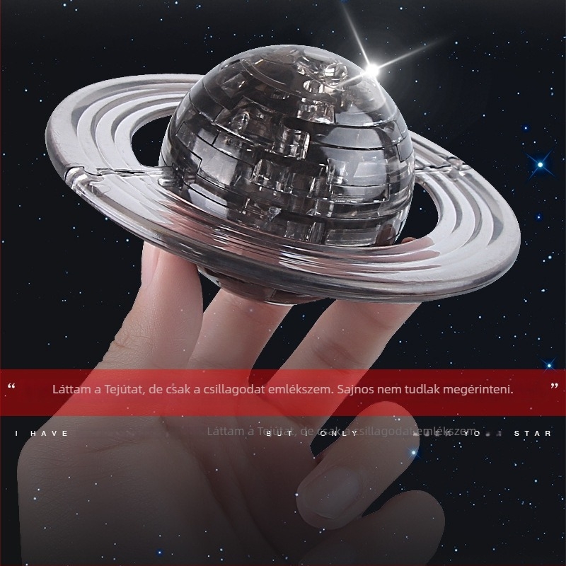 3D Saturn kristályos puzzle modell, műanyag, DIY gyerekeknek 4–6 éveseknek