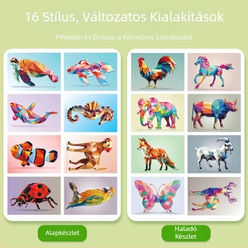 3D geometriai kollázs gyerekeknek, fiúknak és lányoknak, kézműves oktató játék DIY matricákkal, korai oktatás és koncentráció fejlesztése