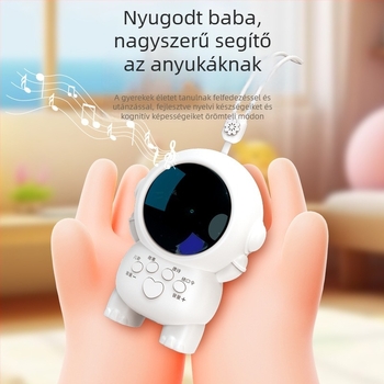 Asztronauta történetgép — Gyerekeknek oktató játék, újratölthető, zene/hang funkció, műanyag kivitel, lítium akkumulátor, 4–6 éveseknek