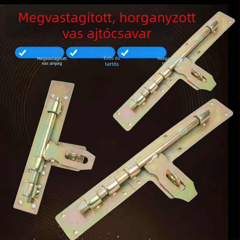 Súlyos acél ajtózár hegesztett csap, galvanizált, vízszintes kivitel