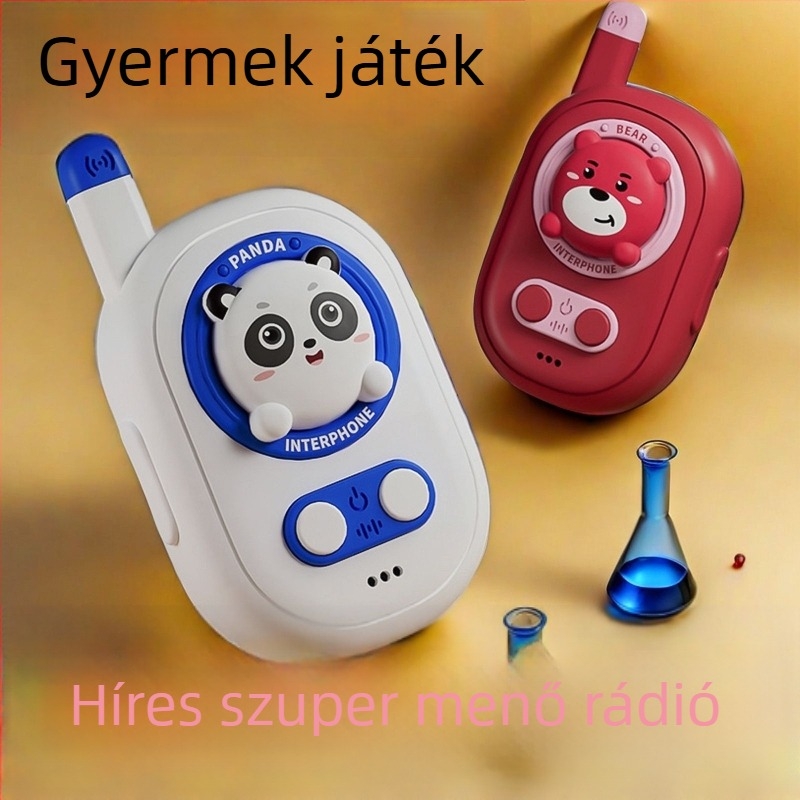 Maci formájú gyerek walkie-talkie játék – 500 m hatótávolság, szülő–gyermek interakció, műanyag, 4–6 éveseknek, páros készlet