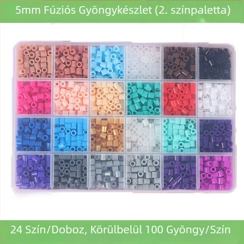 5mm kiváló minőségű szója Fusion gyöngyök DIY puzzle készlet, 24 szín