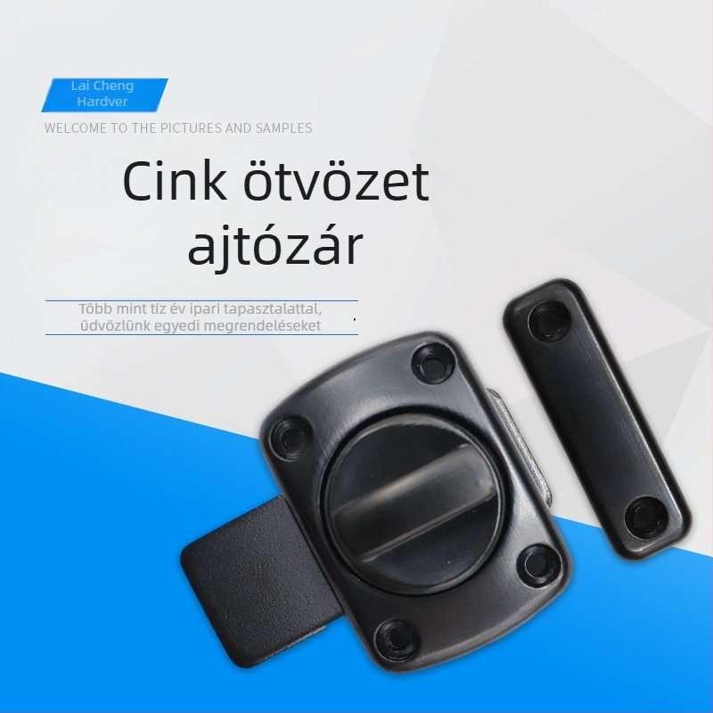 LC-01 cinkötvözet ajtózár – felületre szerelt, balra és jobbra forgó, modern minimalista stílus