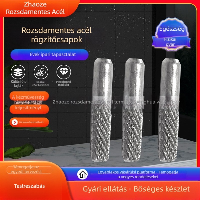 Rozsdamentes acél recés tengelyek és csapok, fényes felülettel