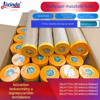 Lixinda Kraft maszkolófilm permetezéshez – Kraft és japán papír, papírtubó mag