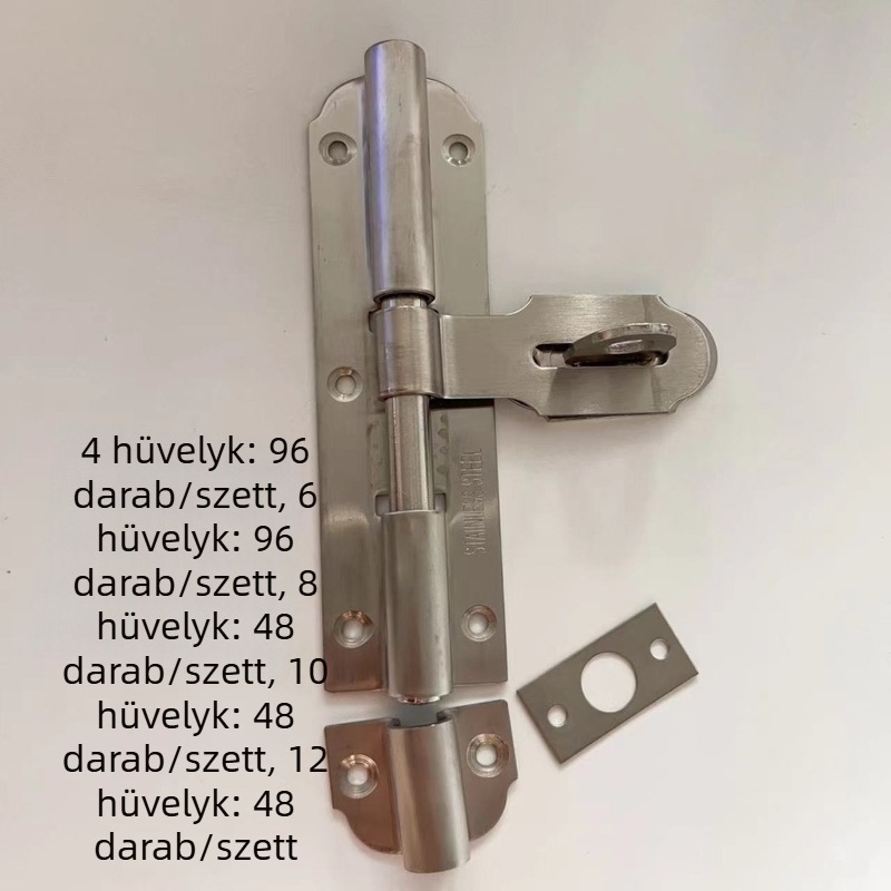 Súlyos rozsdamentes acél ajtózár zármechanizmussal, háztartási használatra