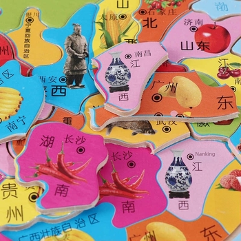 Fából készült világ térkép puzzle gyerekeknek, oktatási földrajz játék, 4–6 éveseknek
