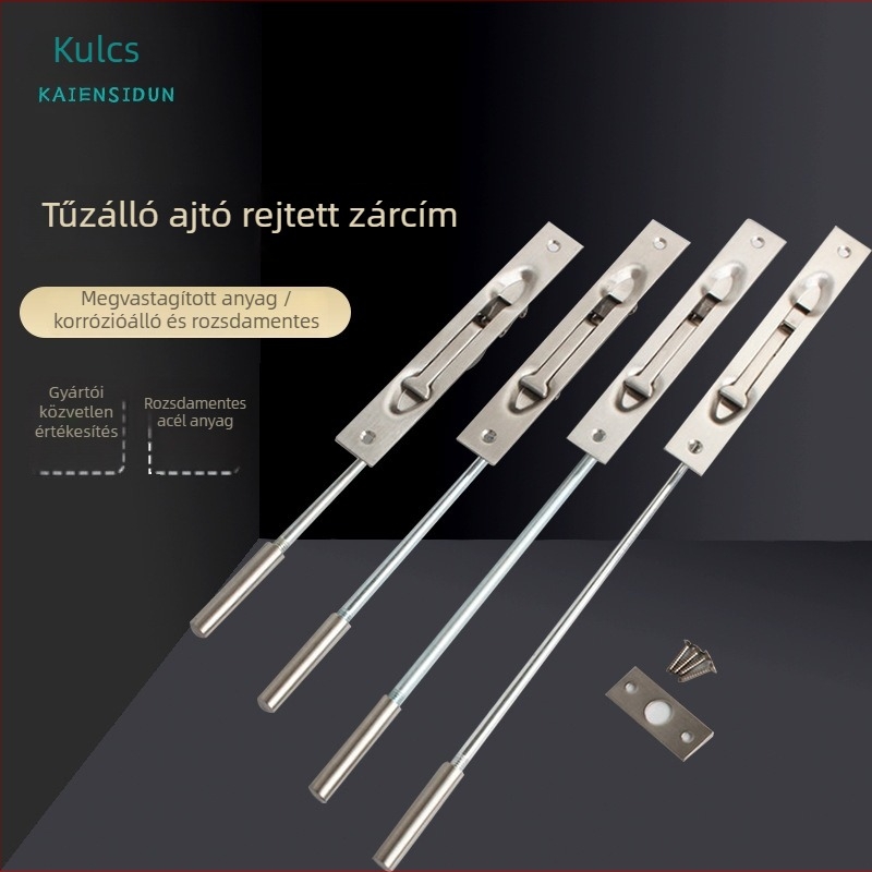 Heaven and Earth Bolt – Rejtett ajtózár, Teherbíró zárómechanizmus, Rozsdamentes acél, Felület: Wire Drawing, Modern egyszerű stílus