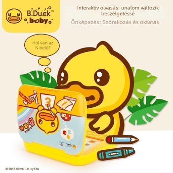 B.Duck Pontolvasó Toll – Kétnyelvű Gyermek Hangos Olvasó Játék, Műanyag, Elemről működik, 0–3 éves