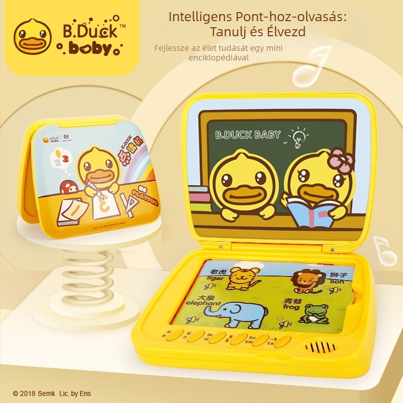 B.Duck Pontolvasó Toll – Kétnyelvű Gyermek Hangos Olvasó Játék, Műanyag, Elemről működik, 0–3 éves