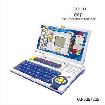 Gyerekeknek szóló tanuló-gép: LCD-kijelző, érintésre reagálás, zenei lejátszás; műanyag kivitel; elemről működik; 4-6 éveseknek
