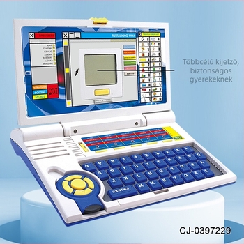 Gyerekeknek szóló tanuló-gép: LCD-kijelző, érintésre reagálás, zenei lejátszás; műanyag kivitel; elemről működik; 4-6 éveseknek