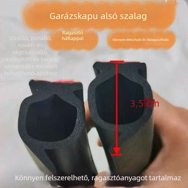 Garázs rolós ajtó alsó tömítőszalag, öntapadó tömítőcsík az ajtóhézagokhoz