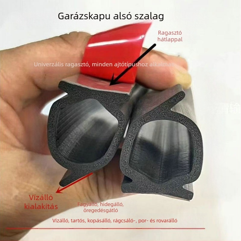 Garázs rolós ajtó alsó tömítőszalag, öntapadó tömítőcsík az ajtóhézagokhoz