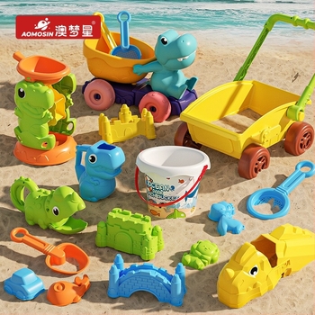 Gyerekeknek partszakas homokozó játékok készlet: ásó, vödör és homokórás időmérő – műanyag homokozó eszközök 4–6 éveseknek