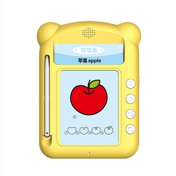 Korai oktatási eszköz: átlátszó LCD írás-tábla, Pinyin tanulókártyák, interaktív nevelési játék (ABS anyag; 1GB memória; elemről működő; 4–6 éves korosztály)