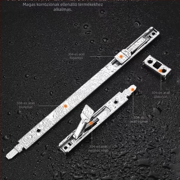 Rozsdamentes acél ajtózár, háromszoros kapcsolódó csap, rejtett szerelés, kézi zárás, modell 160