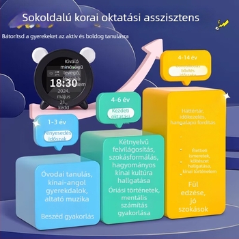 AI-alapú oktatási eszköz diákoknak — újratölthető, beszédfelismerés, zenelejátszás, ABS ház, memória nélküli, lítiumakkumulátor